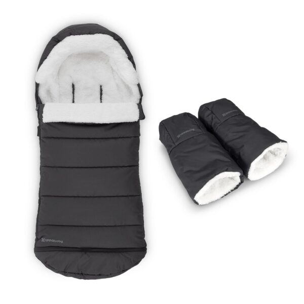 Paquete Cozy V2 UPPAbaby Saco CozyGanoosh 2 en 1 y CozyHandmuffs Color Jake Carbón Compatible con Vista Cruz Ridge y Min