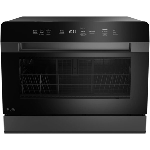 GE Profile - Lavavajillas de encimera, Energy Star, 6 ajustes de cubiertos, 6 ciclos de lavado, conexión WiFi, con capac
