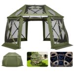 Tienda de Campaña Gazebo VEVOR YR13X13Military Green-13 13x13 pies Esférica 13 Lados Parte Superior Removible Verde Mili