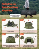 Tienda de Campaña Gazebo VEVOR YR13X13Military Green-13 13x13 pies Esférica 13 Lados Parte Superior Removible Verde Mili