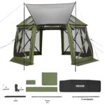 Tienda de Campaña Gazebo VEVOR YR13X13Military Green-13 13x13 pies Esférica 13 Lados Parte Superior Removible Verde Mili