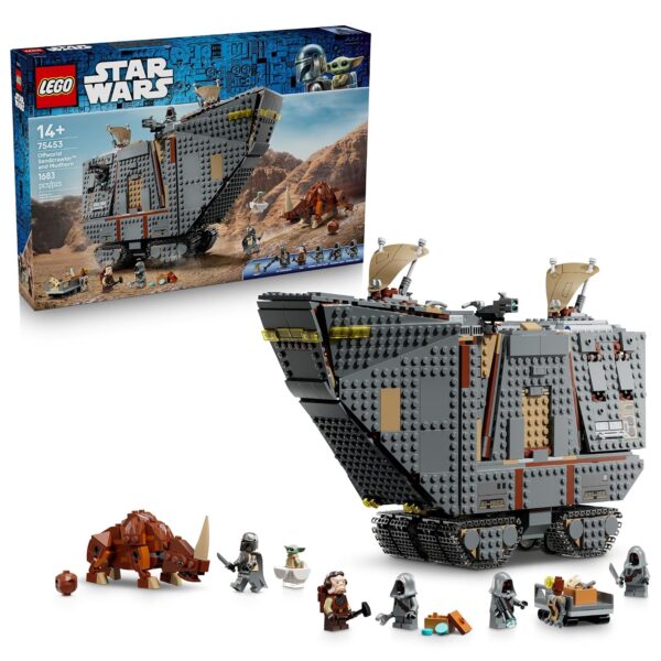 Set de Construcción LEGO Star Wars Offworld Sandcrawler y Mudhorn 75453 1683 Piezas con 5 Minifiguras y Figura de Grogu