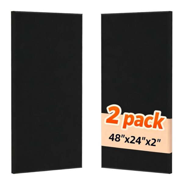 Paneles de Pared Acústicos FAHKNS 147700 48x24x2 Pulgadas Fibra de Vidrio Paquete de 2