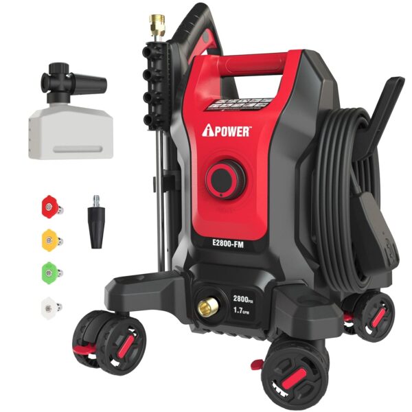 Lavadora Eléctrica a Presión A-iPower E2800-FM 2800 PSI 1.7 GPM 5 Boquillas Rojo