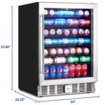 GarveeHome Refrigerador de bebidas de 24 pulgadas, refrigerador de bebidas de 5.1 pies cúbicos, refrigerador de bebidas