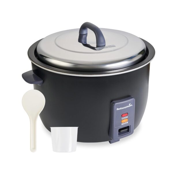 Restaurantware Arrocera comercial 60 tazas de acero resistente calentador de arroz industrial con interior antiadherente