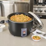 Restaurantware Arrocera comercial 60 tazas de acero resistente calentador de arroz industrial con interior antiadherente