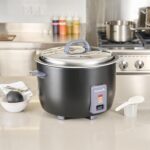 Restaurantware Arrocera comercial 60 tazas de acero resistente calentador de arroz industrial con interior antiadherente