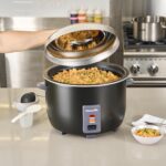 Restaurantware Arrocera comercial 60 tazas de acero resistente calentador de arroz industrial con interior antiadherente