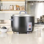 Restaurantware Arrocera comercial 60 tazas de acero resistente calentador de arroz industrial con interior antiadherente