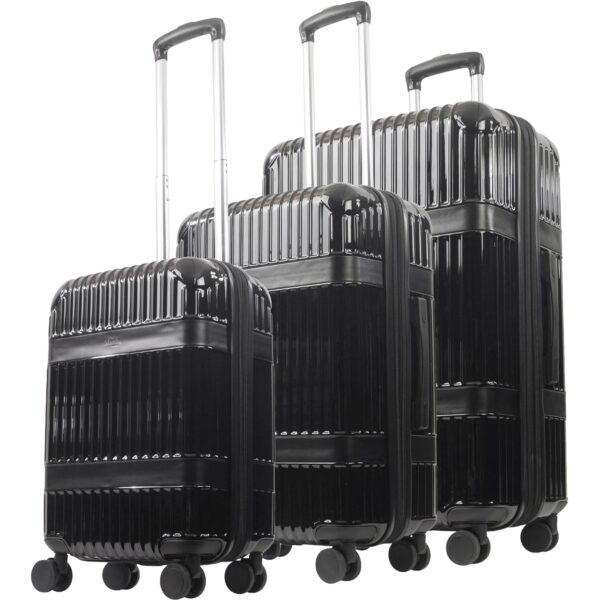 Juego de Maletas Martha Stewart The Bedford WTFL0011-001 Rígidas 3 Piezas Negro con Ruedas Giratorias