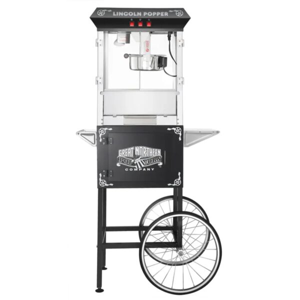 6035 Great Northern Black Antique Style 8oz Popcorn Popper Machine withCart, 8 Ounce