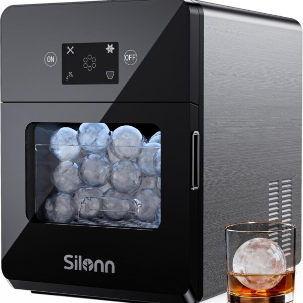 Silonn Fabricador de Hielo de Esferas de 2.4″, Fabricador de Bolas de Hielo Transparente con Derretimiento Lento, 3 piez