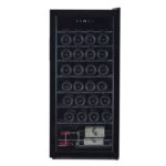 Refrigerador de vino de 32 botellas, compresor independiente bodega de vino con estantes ajustables, pantalla digital de