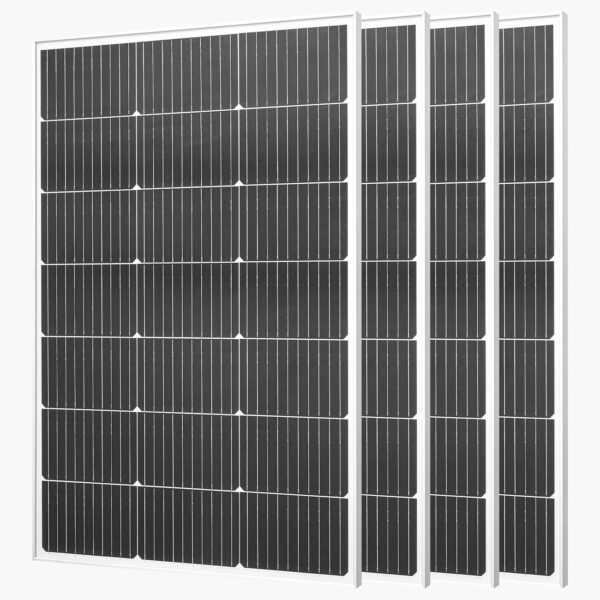 Panel Solar VEVOR 100W Paquete de 4 Piezas Monocristalino Salida MC4 Marco de Aluminio IP65