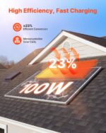 Panel Solar VEVOR 100W Paquete de 4 Piezas Monocristalino Salida MC4 Marco de Aluminio IP65