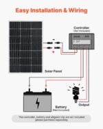 Panel Solar VEVOR 100W Paquete de 4 Piezas Monocristalino Salida MC4 Marco de Aluminio IP65