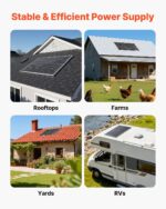 Panel Solar VEVOR 100W Paquete de 4 Piezas Monocristalino Salida MC4 Marco de Aluminio IP65
