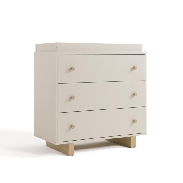 Cómoda Storkcraft Texas 03773-907D 3 Cajones con Cambiador Extraíble Avena Esmerilada Madera Flotante