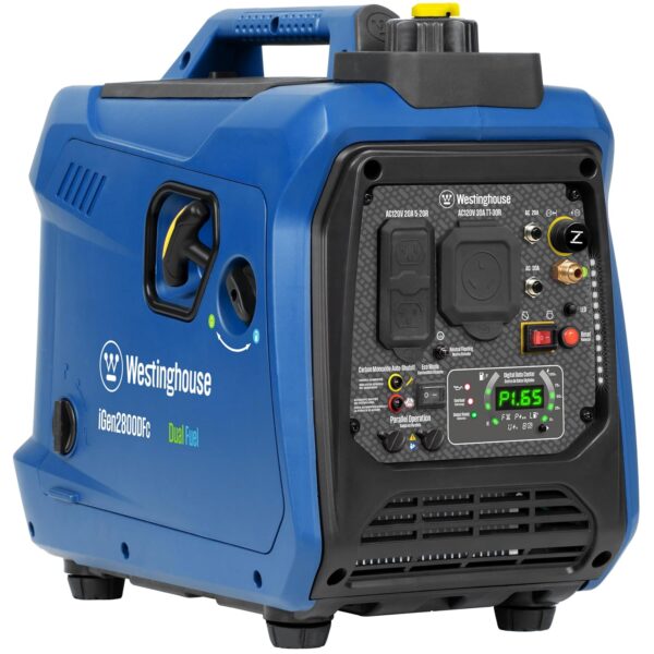 Generador Inversor Portátil Westinghouse iGen2800DFc Combustible Dual 2800 Vatios Azul