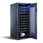 GarveeHome Enfriador de vino, 55 botellas de diseño de metal independiente o integrado, nevera de vino, nevera de vino d
