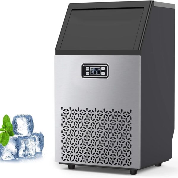 GarveeHome Ice Maker Machine, Stainless Steel Under Counter 200 LB/24h Commercial Ice Maker with 55 LBS Storage Capacity
