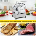 Cortador de carne eléctrico comercial de 240 W+430 W, cortador de alimentos semiautomático de acero inoxidable de 10 pul