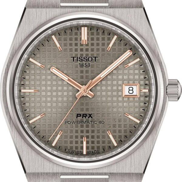 Reloj Tissot PRX Automático para Hombre Caja de Titanio 38mm Esfera Gris T1378074406100
