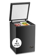 Electactic Congelador de pecho de 3.5 pies cúbicos, temperatura ultrabaja (-40°F-12°F), pequeño congelador profundo con