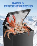 Electactic Congelador de pecho de 3.5 pies cúbicos, temperatura ultrabaja (-40°F-12°F), pequeño congelador profundo con