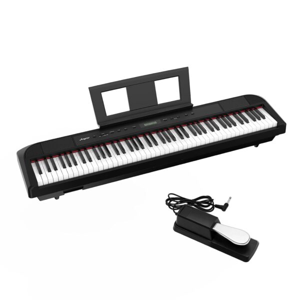 Piano digital ponderado de 88 teclas – Piano eléctrico portátil con acción de martillo de tamaño completo, teclas de tam