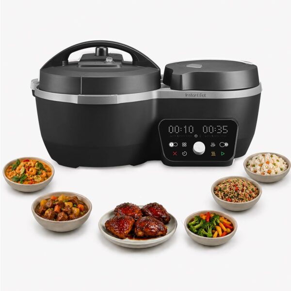 Instant Pot Cocina múltiple 8 en 1 de doble acción con temporizador inteligente Serve Together™, olla a presión de 4 cua