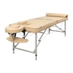 Mesa de Masaje Portátil Master Massage 10612AQ 28 Pulgadas Marco de Aluminio Altura Ajustable Tapicería Crema