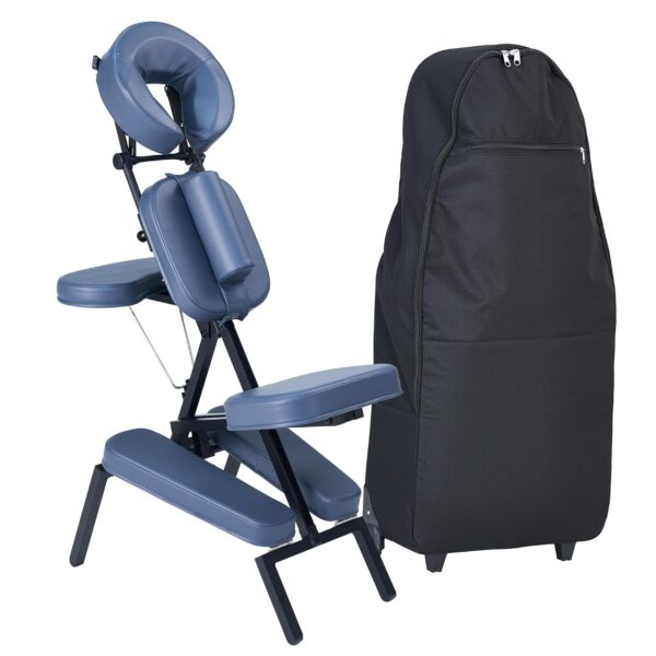 Silla de Masaje Portátil Master Massage 46449AQ Marco de Aluminio Azul Real 15.2 libras Capacidad 650 libras