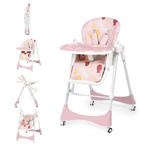 Silla Alta Convertible FAHKNS 8137 6 en 1 Rosa Polvo Floral