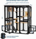 Casa para Gatos MilleLoom ZMS1209CJ4J Grande Negra con 4 Niveles Resistente a la Intemperie