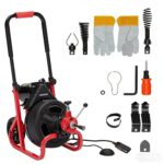 GarveeHome Máquina limpiadora de drenaje, 100 pies x 3/8 pulgadas de alimentación automática de serpiente, serpiente de