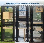 Casa para Gatos IDEALHOUSE ZMS12104r Exterior 4 Niveles Madera y Metal Negro 41.73x25.59x17.32 pulgadas