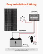 Panel Solar Monocristalino VEVOR 200W IP65 Marco de Aluminio Negro