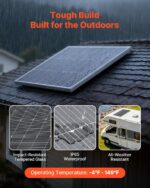 Panel Solar Monocristalino VEVOR 200W IP65 Marco de Aluminio Negro