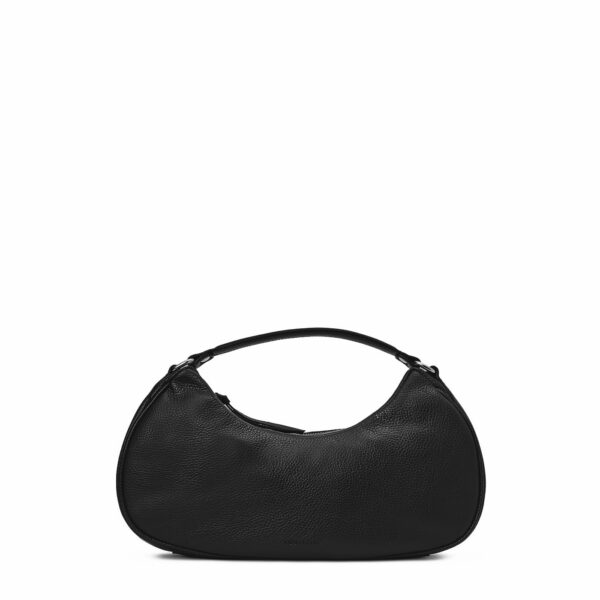 Bolso Aquatalia Luna Crescent TWB5LUNA6 Cuero Negro Guijarro Semicircular