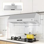 GarveeLife Campana extractora debajo del gabinete de 30 pulgadas, ventilación de cocina de acero inoxidable con 400 CFM,