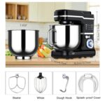 Batidora de pie, batidora de alimentos de pie de cocina de 7.5 cuartos de galón, batidora de masa de cabeza inclinable d