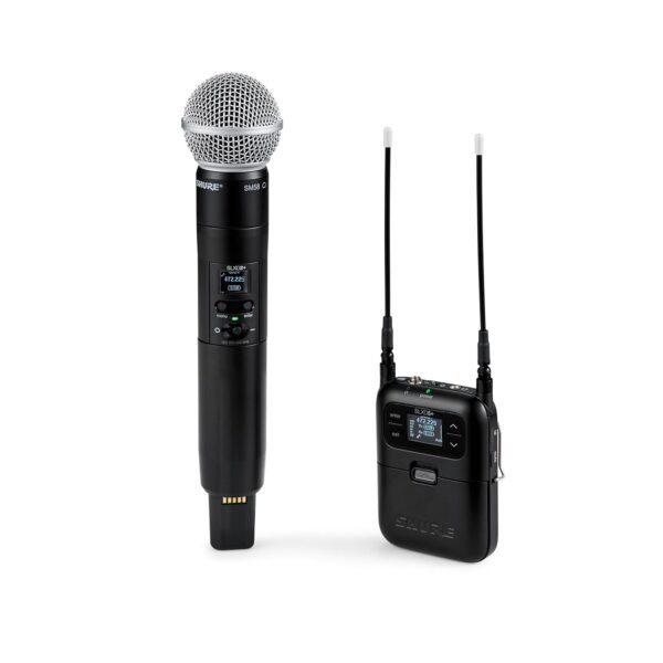 Shure SLXD25+/58-G57 Sistema inalámbrico portátil - Receptor SLXD5+, portátil SLXD2+ con cápsula SM58, Bluetooth, alimen