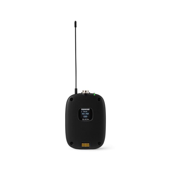 Shure Transmisor inalámbrico SLXD1+ Bodypack - Gestión de audio profesional manos libres, capacidad de sintonización amp