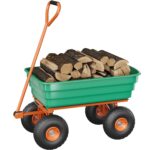 Carrito de jardín con neumáticos no planos de 13 pulgadas, capacidad de 1200 libras, carro volquete de polietileno de 7