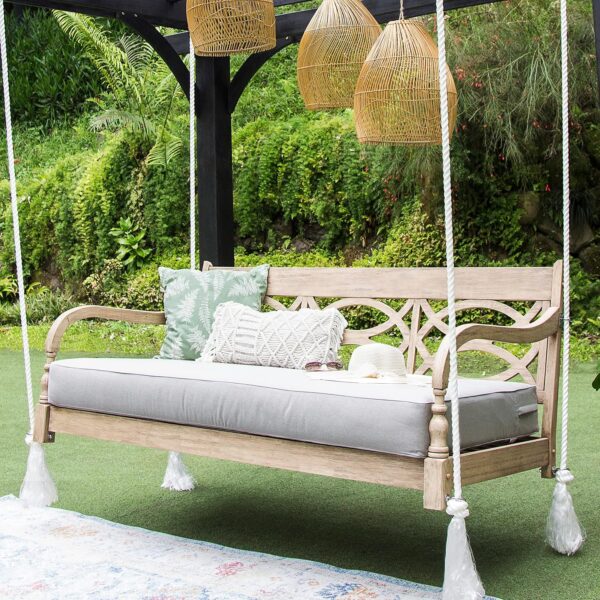 Cama Columpio de Porche Cambridge Casual Renley Caoba Cojín Ostra Capacidad 750 libras