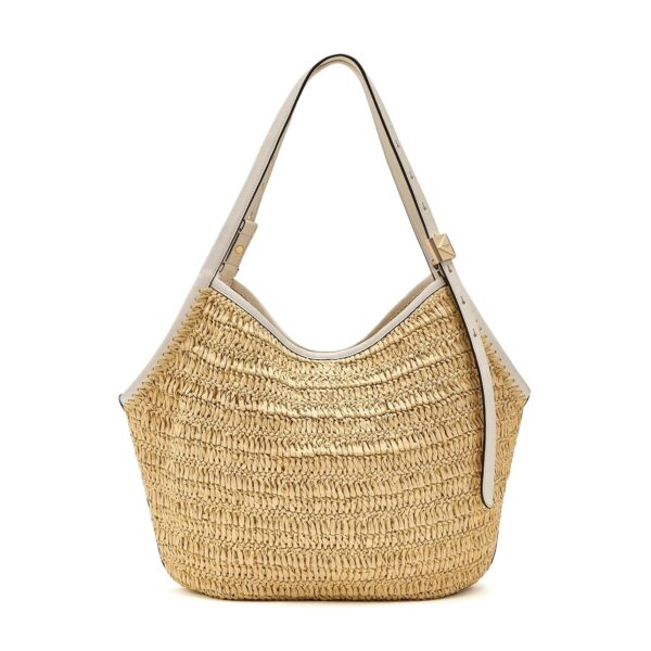Bolso Tote kate spade new york KN902 Deco Tulip Paja con Cuero 18.9 pulgadas