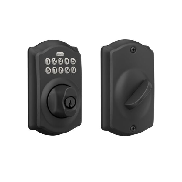 Schlage Camelot BE365 CAM 622 - Cerradura electrónica de entrada sin llave, negro mate, paquete de 6