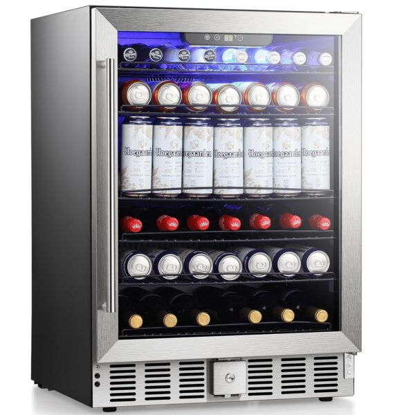 Antarctic Star Refrigerador de bebidas para 166 latas, mini refrigerador de 5.1 pies cúbicos con bloqueo de seguridad, e